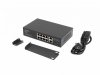 Lanberg Swich 8X100MB  POE+/2X 1GB rack RSFE-8P-2GE-120